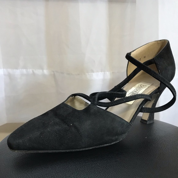 Strappy Pointed Toe Suede Vintage Heel - Picture 2 of 2